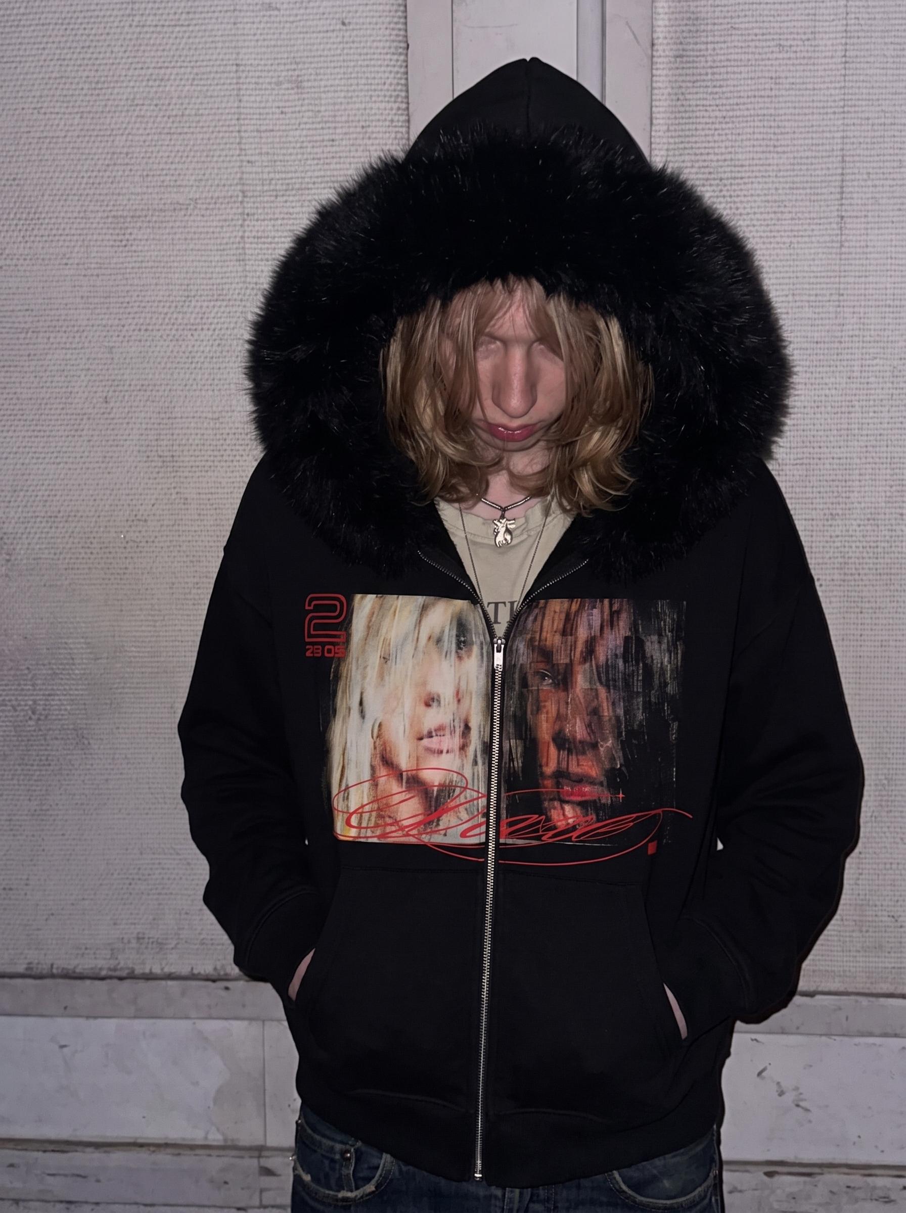 DARE FUR ZIP-UP HOODIE