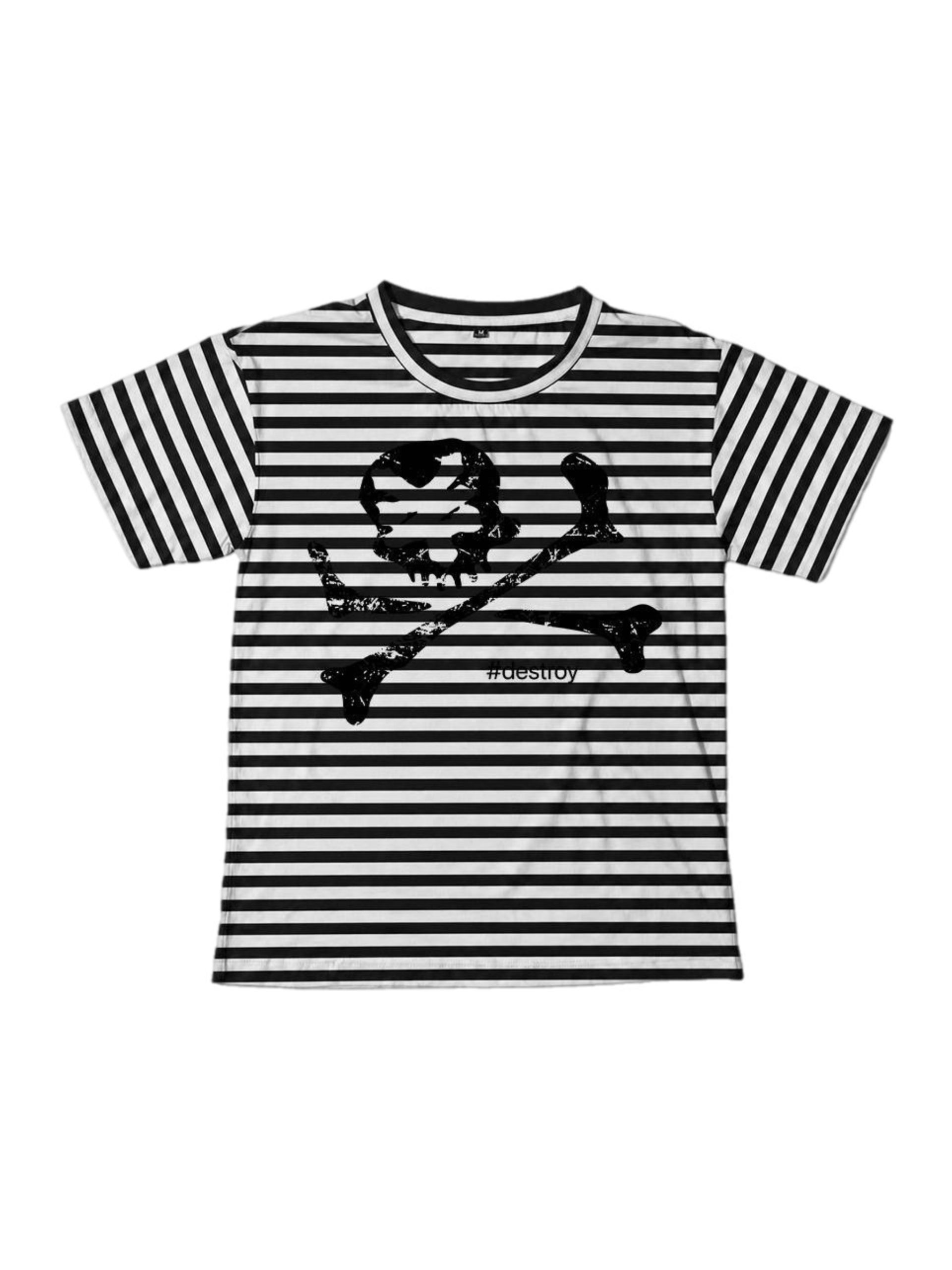 DESTROY STRIPED T-SHIRT