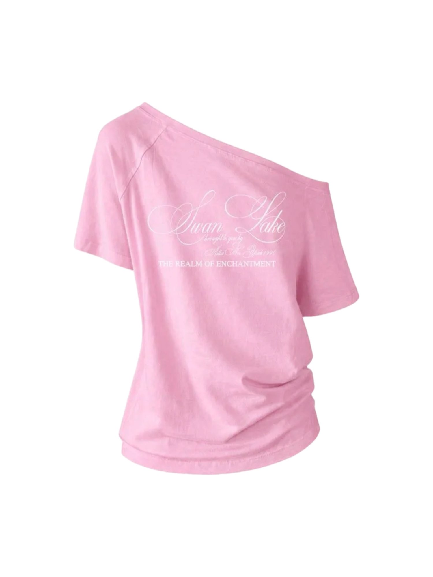 PINK ONE SHOULDER T-SHIRT