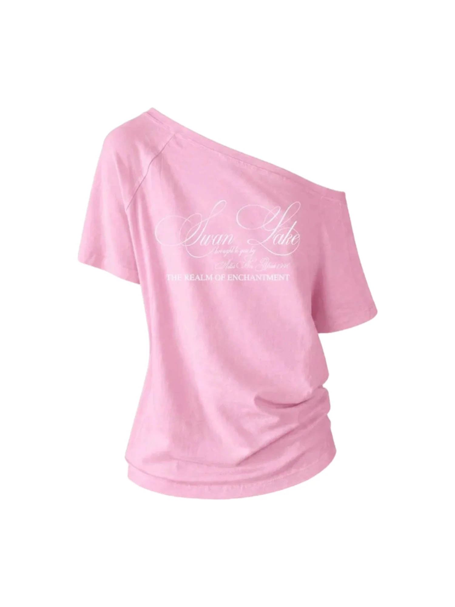 PINK ONE SHOULDER T-SHIRT