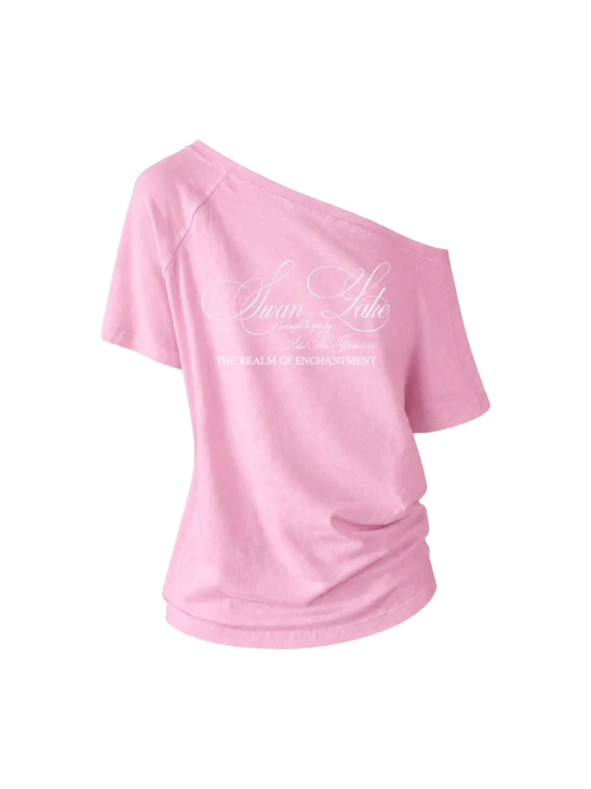 PINK ONE SHOULDER T-SHIRT