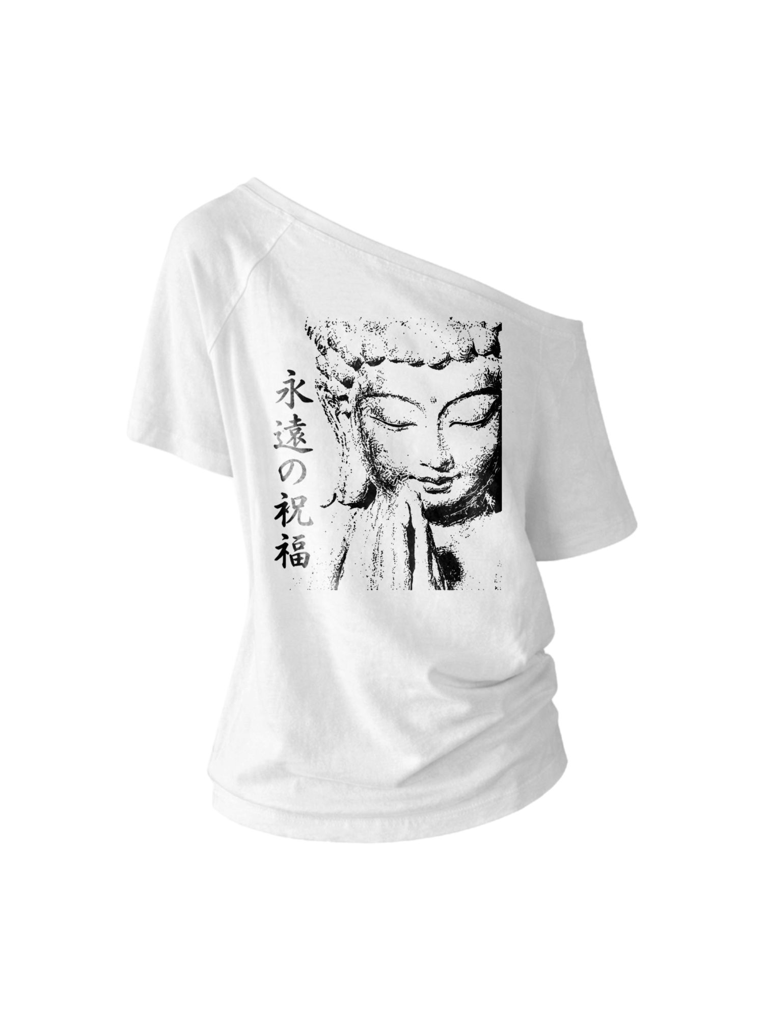 BUDDHA ONE SHOULDER T-SHIRT
