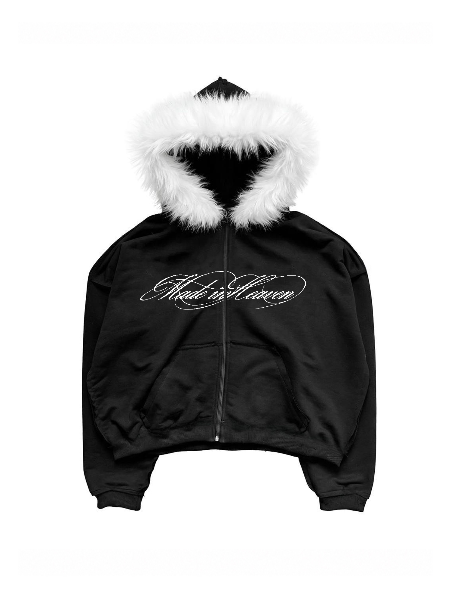 HEAVEN B&W ZIP-UP HOODIE