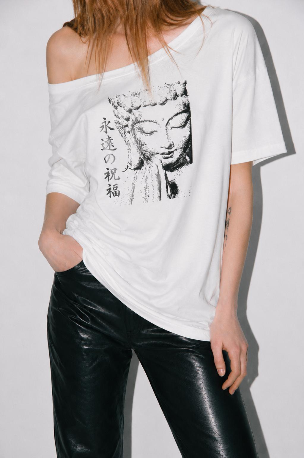 BUDDHA ONE SHOULDER T-SHIRT