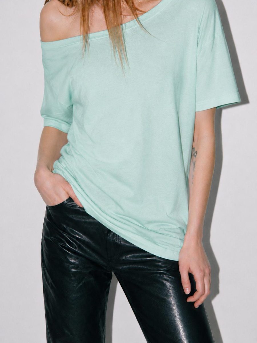 MINT ONE SHOULDER T-SHIRT