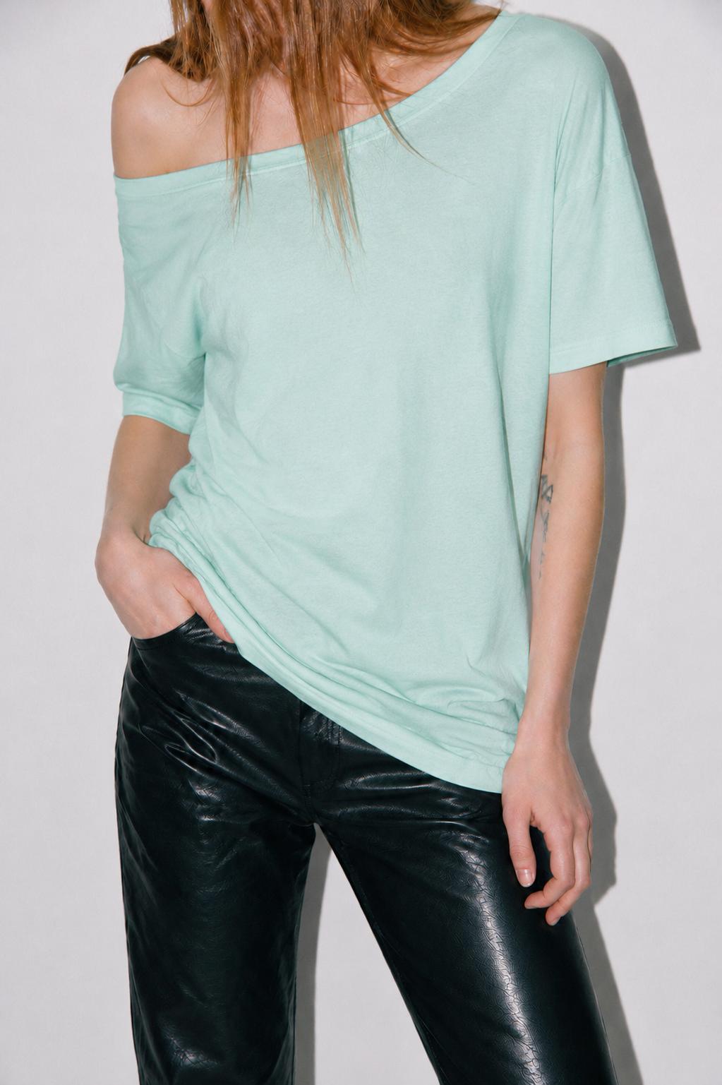MINT ONE SHOULDER T-SHIRT
