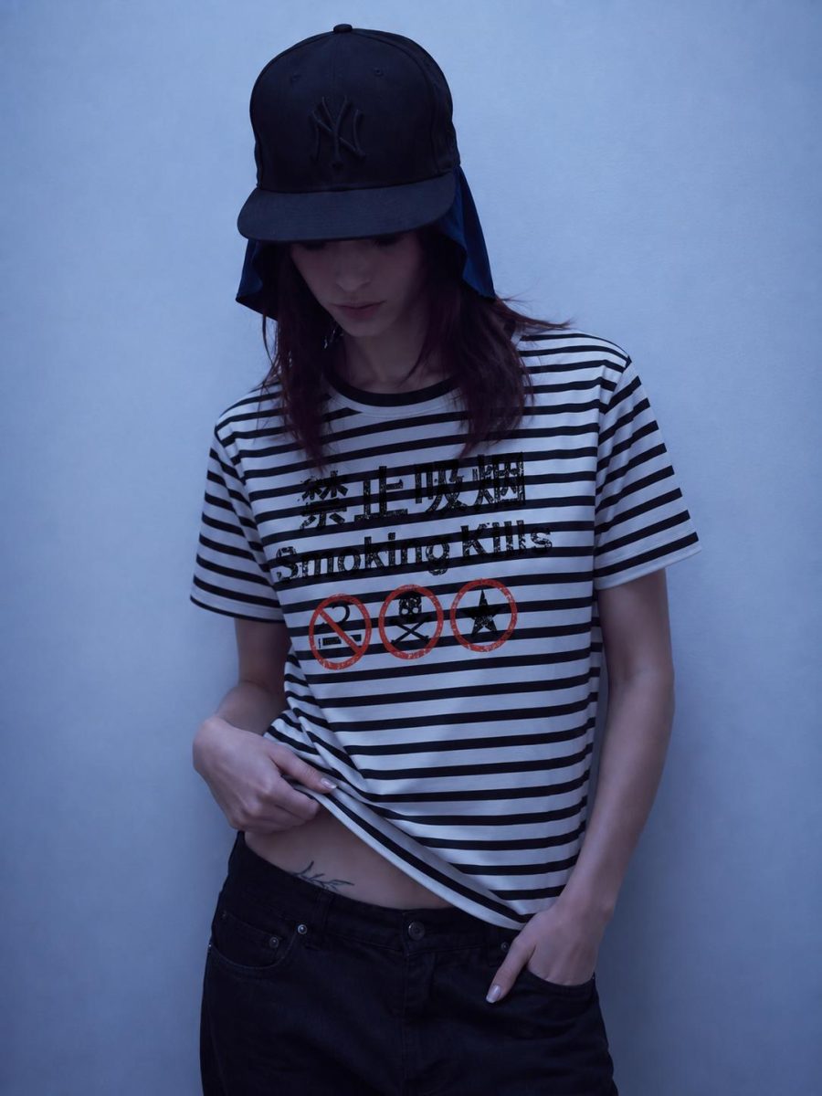 SMOKING STRIPED T-SHIRT