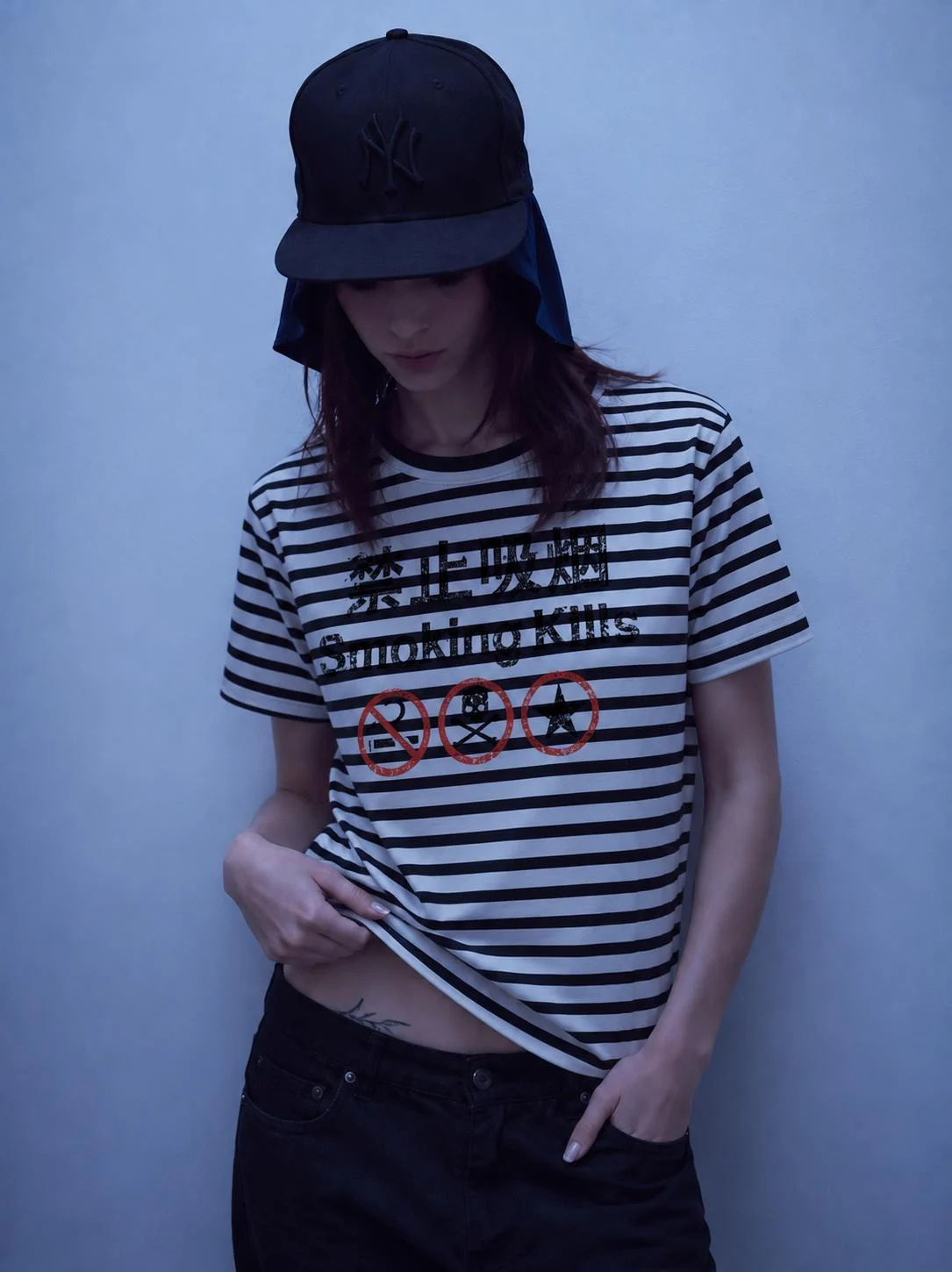 SMOKING STRIPED T-SHIRT