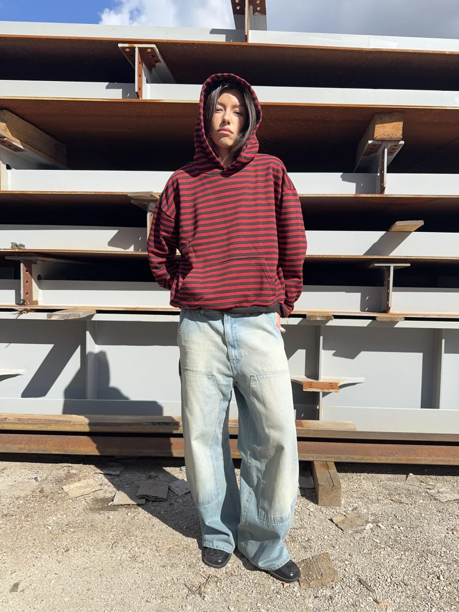 RED STRIPES HOODIE