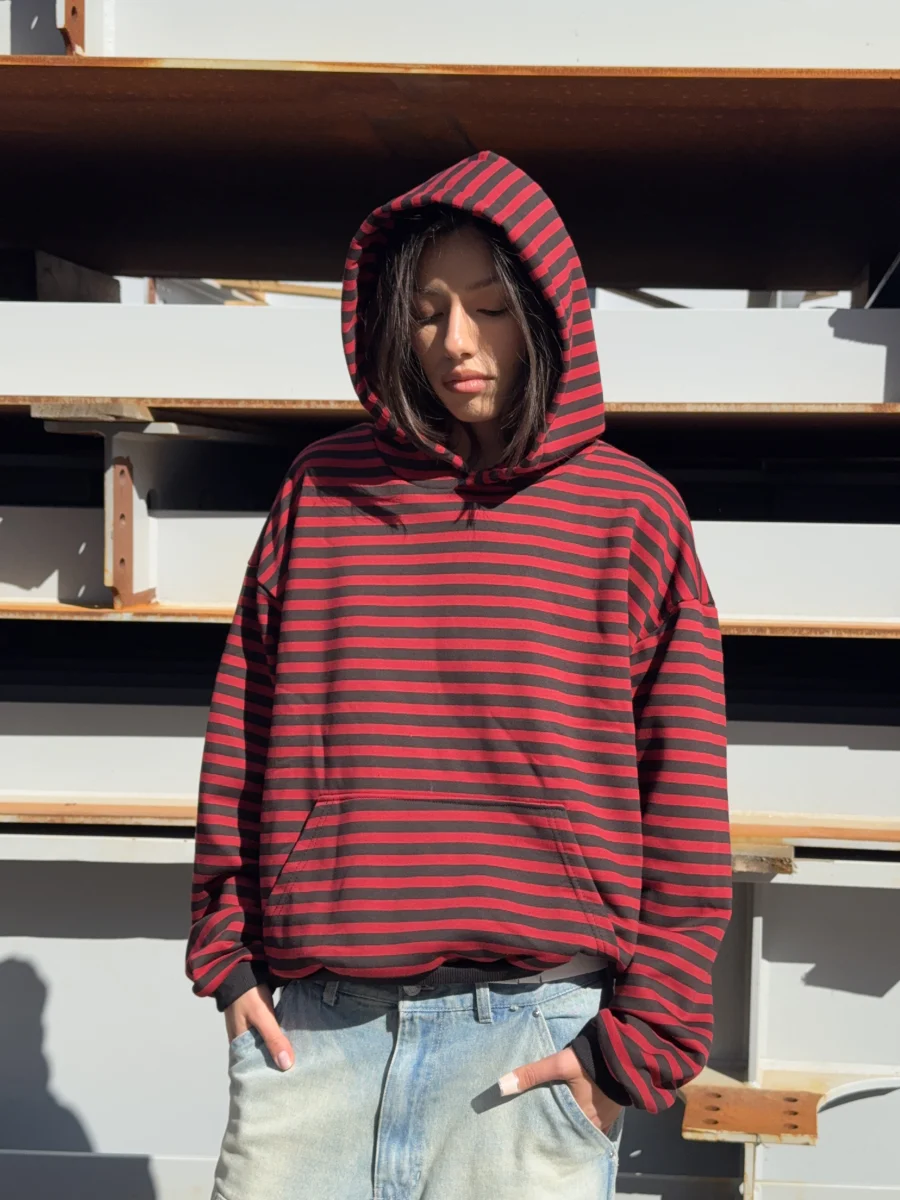 RED STRIPES HOODIE