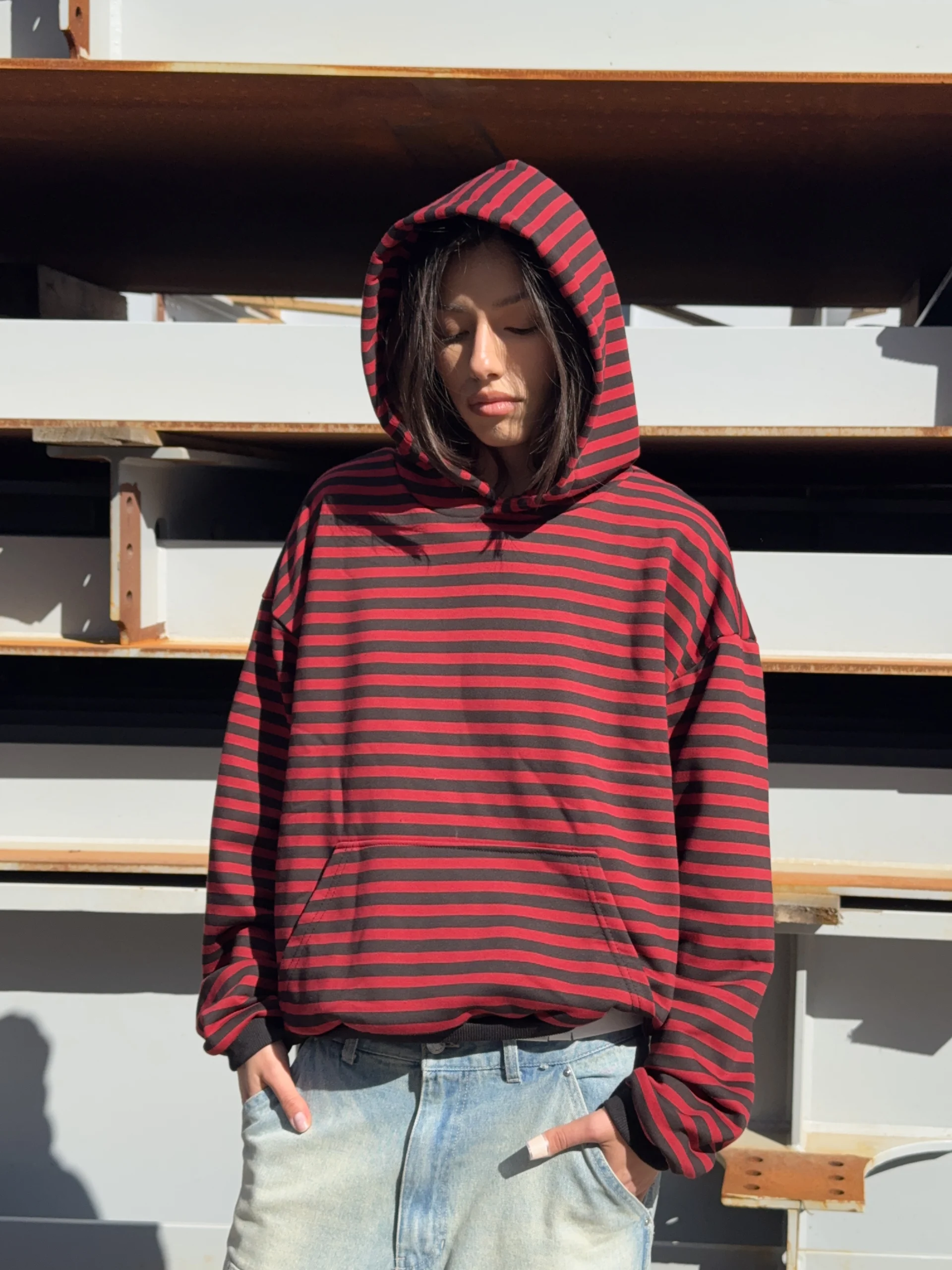 RED STRIPES HOODIE