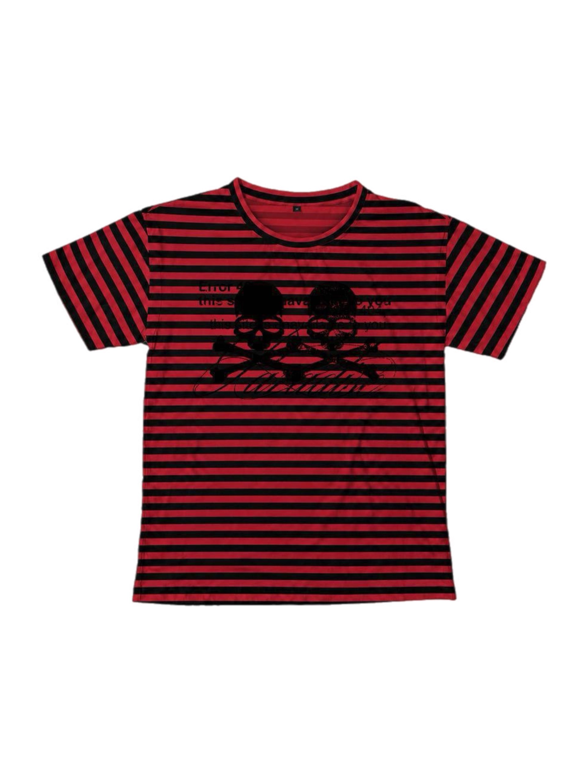 SCULL RED STRIPED T-SHIRT