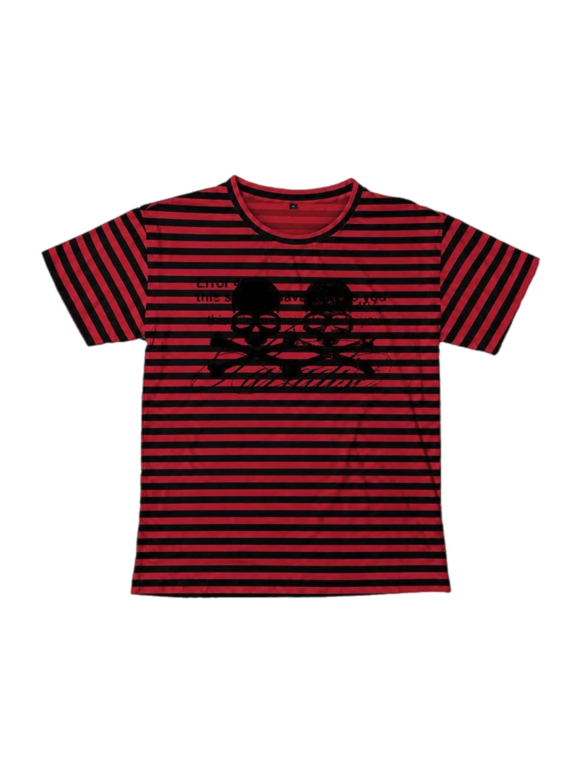 SCULL RED STRIPED T-SHIRT