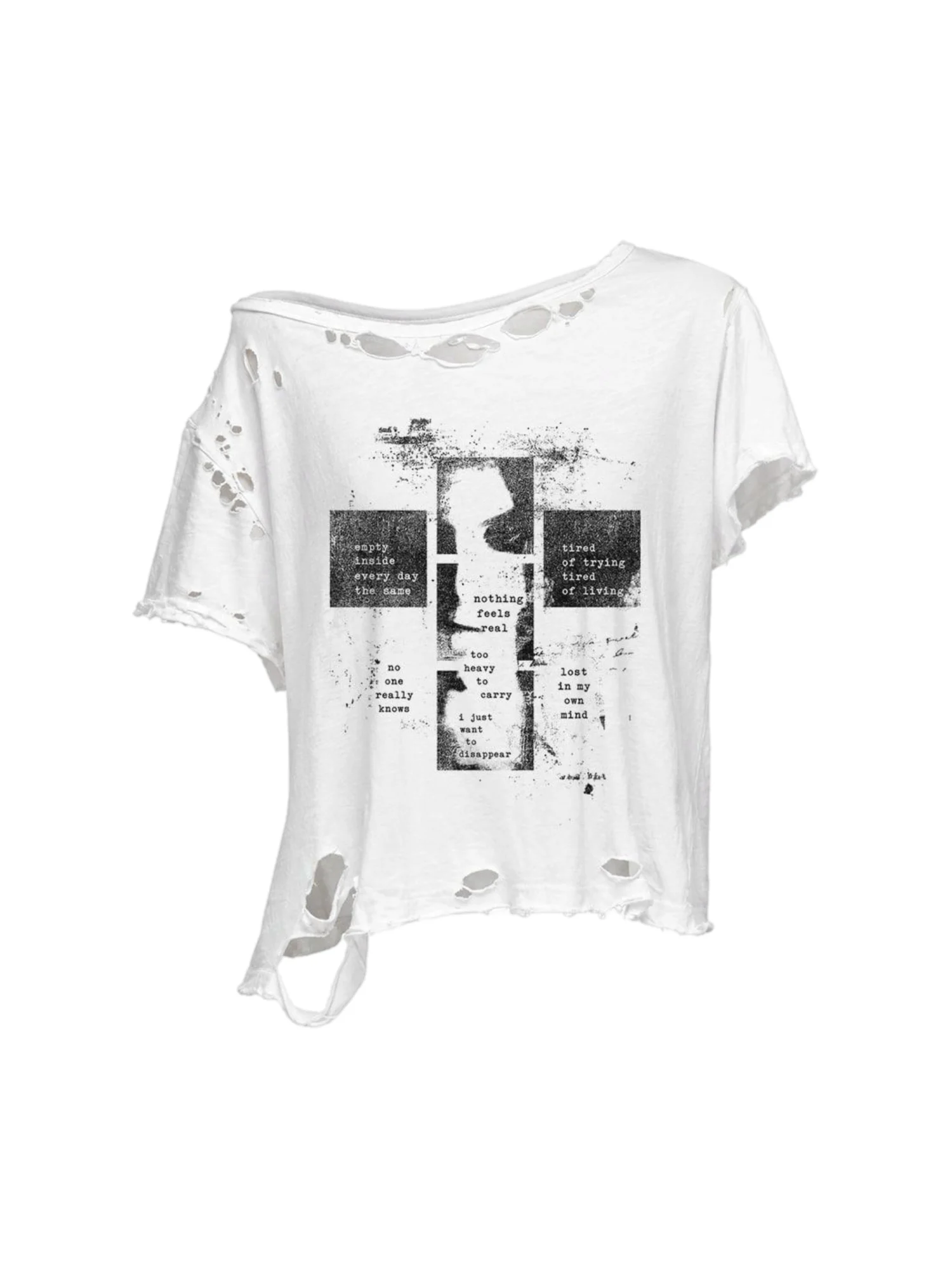 MARKED ONE SHOULDER T-SHIRT