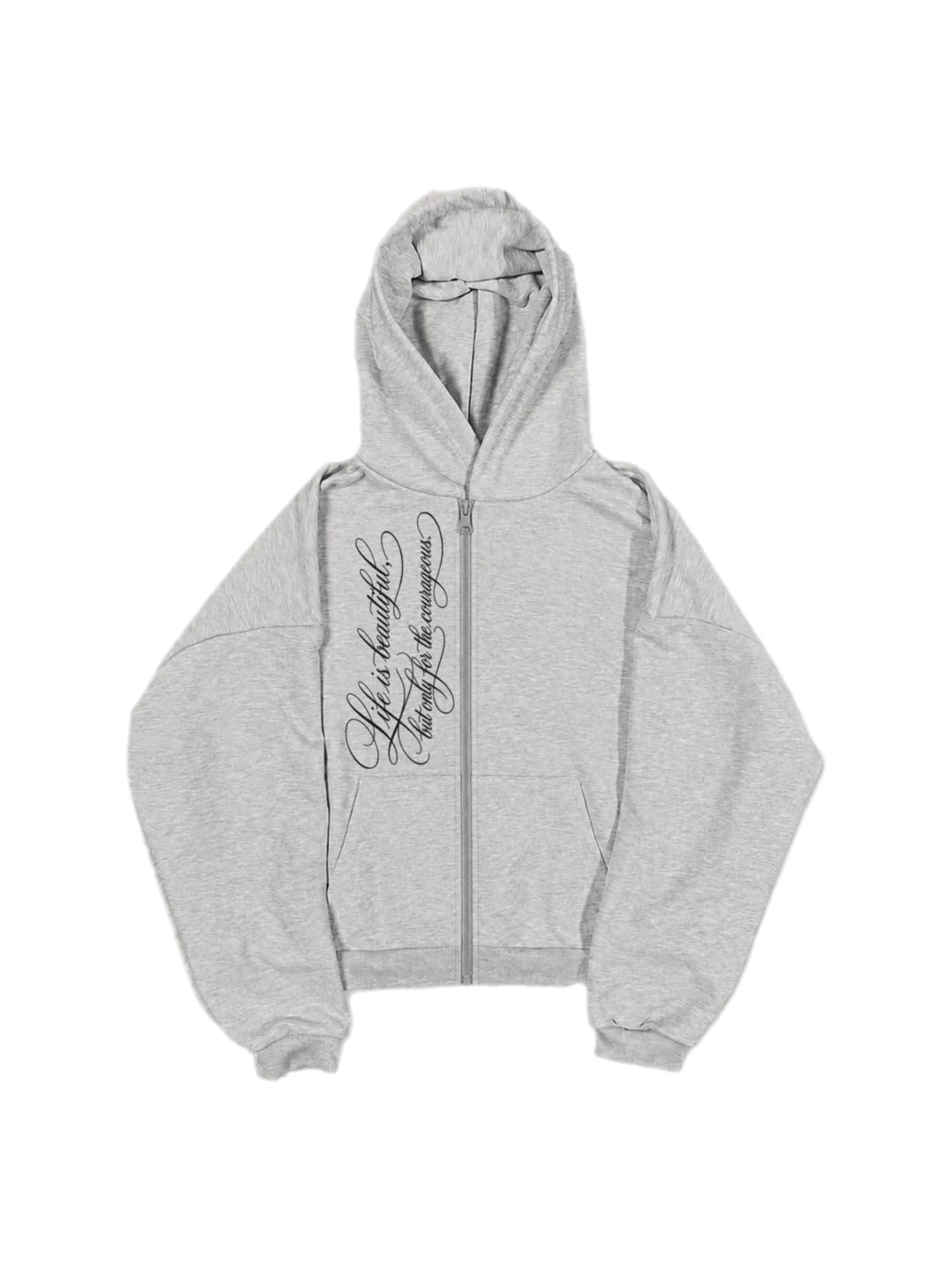 COURAGE ZIP HOODIE GRAY