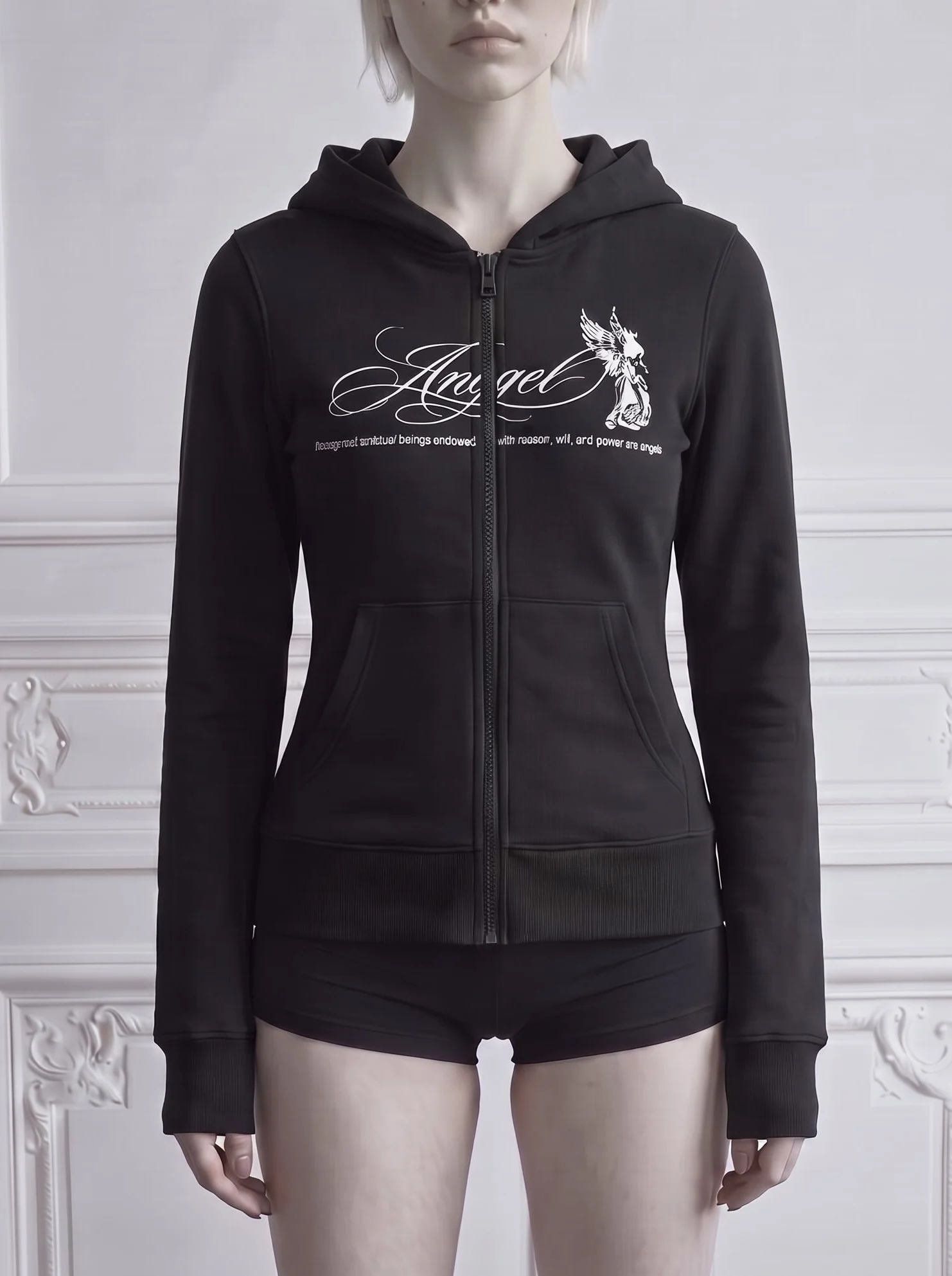 DIVINE SLIM ZIP UP BLACK