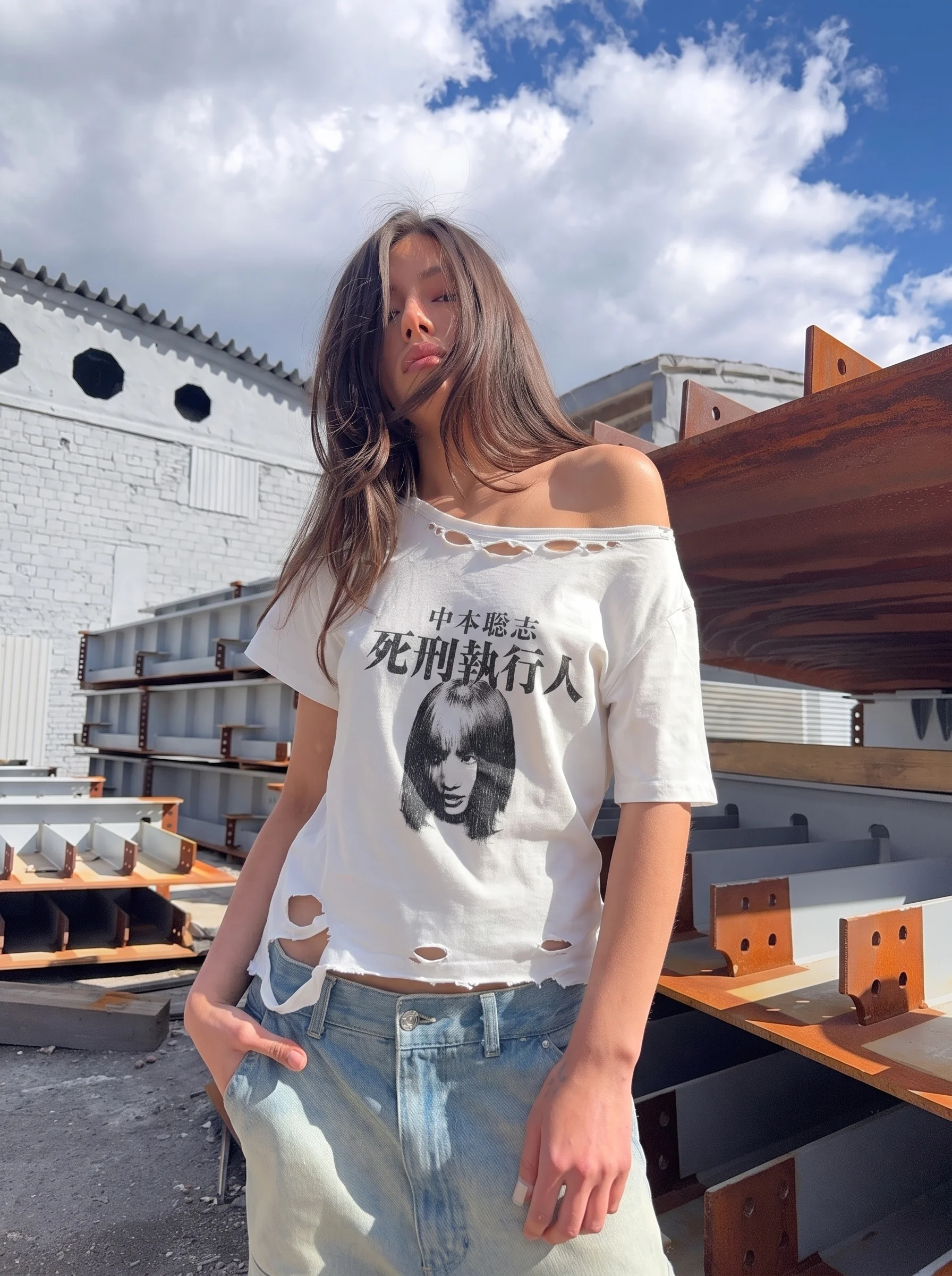 SUBSTANCE ONE SHOULDER T-SHIRT