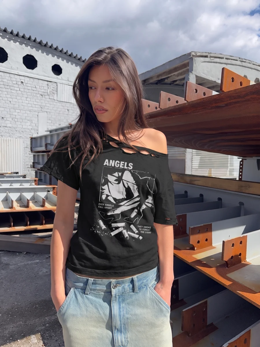 INCH ONE SHOULDER T-SHIRT