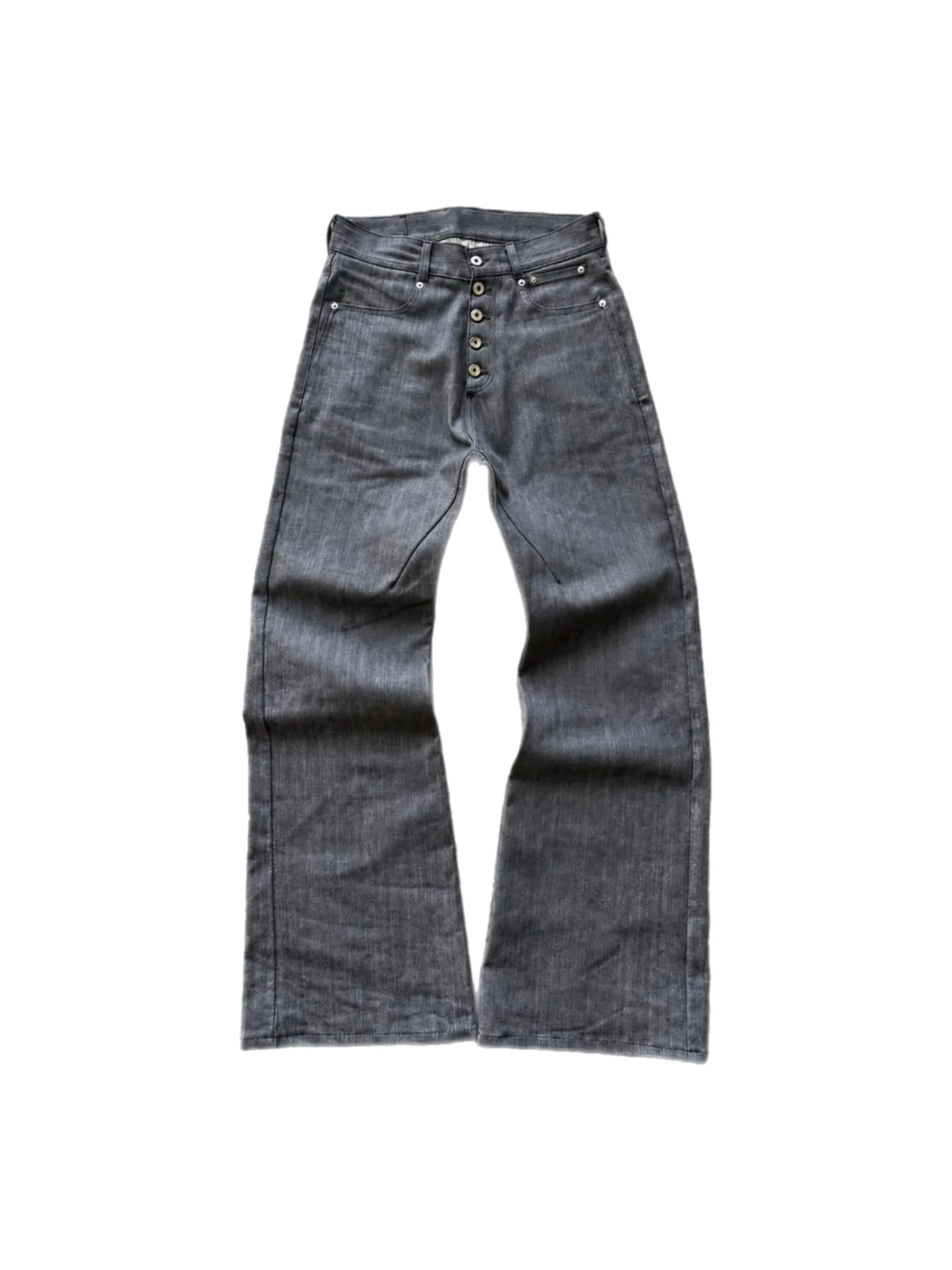 GRAY BUTTONED JEANS